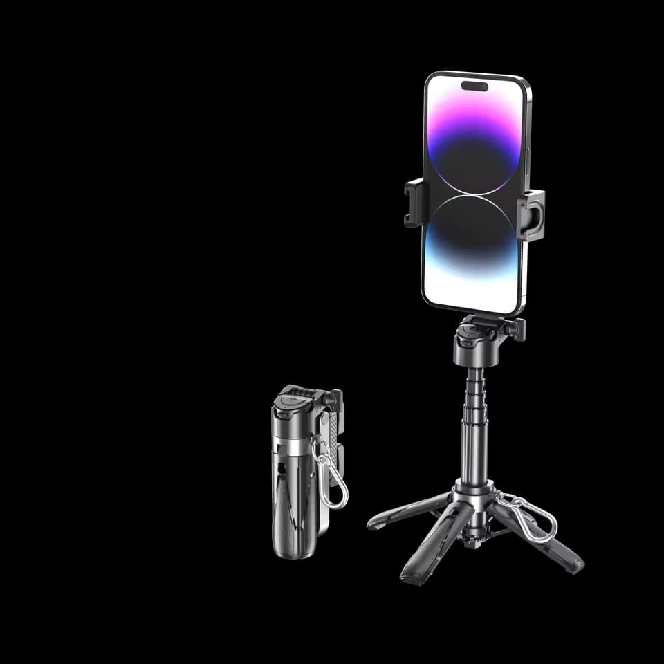 Mini Statyw do Selfie z Bluetooth Zestaw 2 Lampy + mikrofon 🤳