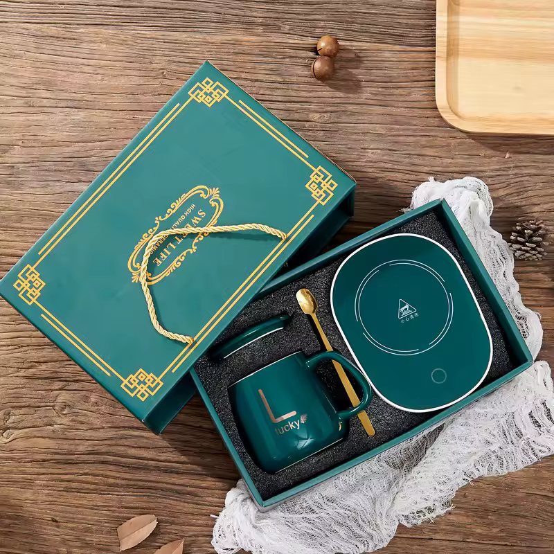 Ekskluzywny Zestaw PREZENTOWY: 🎁 Smart Kubek Ceramiczny z Podgrzewaczem. Idealna Kawa ZAWSZE w 55℃. Elegancja i Technologia!